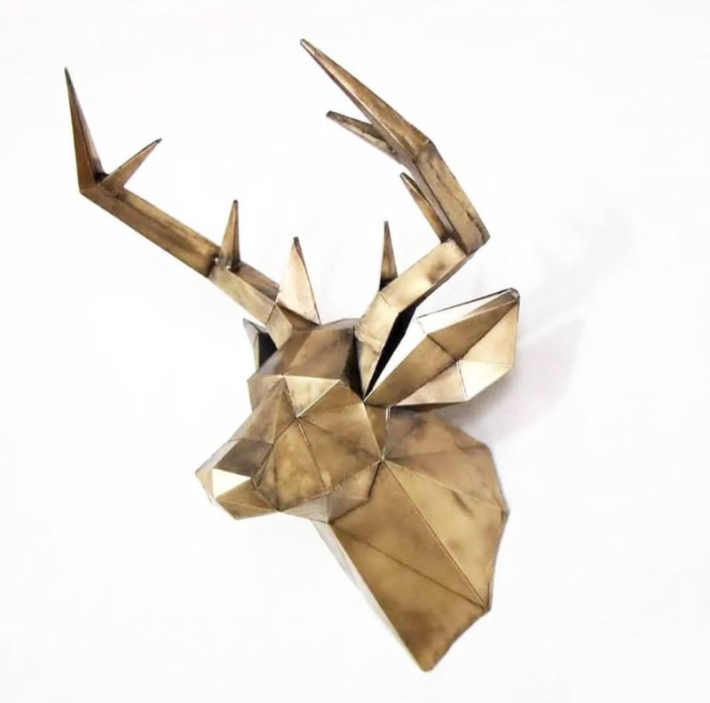 graphic deer wall sculpture
